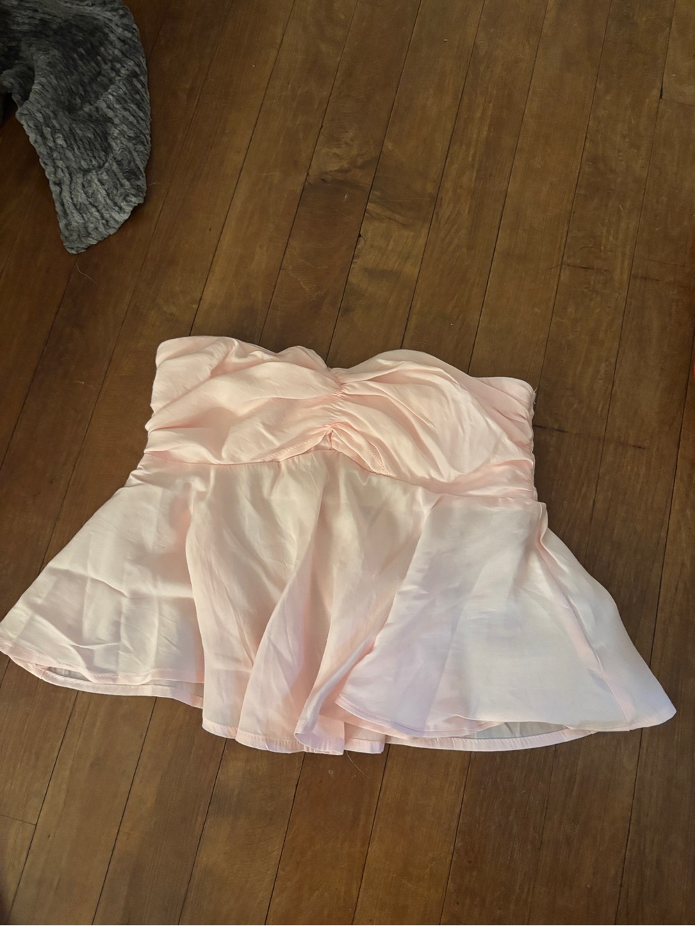Edikted Strapless Pink Peplum Top